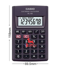 Kalkulator Mini CASIO HL-4A / Kalkulator Pocket / Kalkulator Saku / Kalkulator 8 Digit