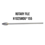 MATA Carbide Rotary File H1025M06 Long 155mm. Single Cut Head Porting Tuner Eyes 10mm Shank 6mm Tota