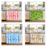 GORDEN SMOKRING MOTIF BUNGA MAWAR PINK HIJAU - GORDEN JENDELA SMOKRING 12 RING MOTIF BUNGA MAWAR PIN