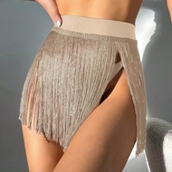 Solid Color Glitter Beach Skirt Bikini Briefs Skirt Women's