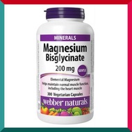 Webber Naturals - 維柏健雙甘氨酸鎂 200毫克 300粒超值裝 骨骼關節牙齒健康鎮靜神經