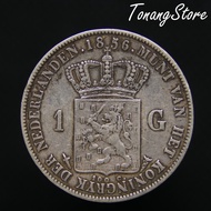 Uang Kuno Koin Perak Belanda 1 Gulden Willem III Tahun 1856 -208