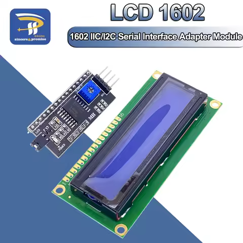 1602 16x2 HD44780 for Arduino Character 5V LCD Blue Screen 1602A IIC/I2C Serial PCF8574 Interface Ad