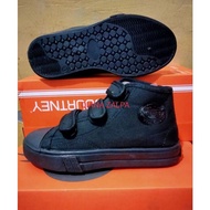 Black school shoes POLOS made of camvas material