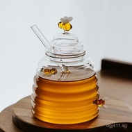 Honeycomb Jar Simple Storage Jar Honey Pot Honey European Style Transparent Lollipop Glass Jar with 