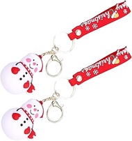 VALICLUD 2pcs Christmas Keychain Car Key Christmas Gifts Cartoon Keychain Snowman Keychain Bag Pendant Gift Xmas Key Chain Pvc Lovely Xmas Keychain Multi-function Key Chain Bag Supplies