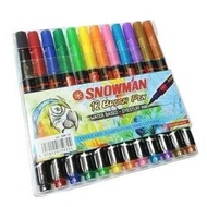 Snowman Brush Pen 12 Colors Set Murah / isi 12 pcs
