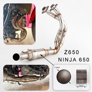 Motorcycle exhaust header Fit  for kawasaki Z650 NINJA650 2023-2025 Z650 exhaust NINJA 650 Muffler h