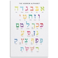 Alef Bet Chart Print, Hebrew Alphabet Chart Print, Hebrew Letters, Aleph Bet Classroom Art, Jewish L