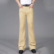 Men's Flared Jeans Mid-Rise Elastic Flared pants Fashion Slim Fit Flared Pants