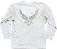 美軍公發 USAF 空軍 長袖運動服 T-SHIRT T恤 灰白色 SIZE：S