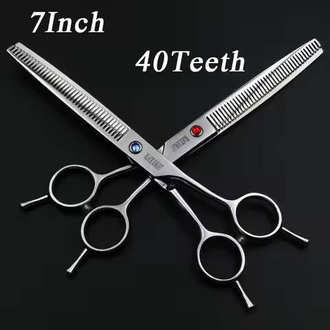 Black Knight 7 inch Professional pet hair scissors hairdressing Barber dog grooming Thinning shears