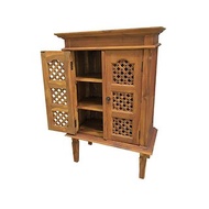 【吉迪市100%全柚木家具】HY074A 柚木網狀雙門收納櫃 書櫃 木櫃