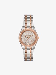 นาฬิกาข้อมือผู้หญิง Michael Kors Kiley Pave Crystal Dial - Silver, Rose Gold MK6482