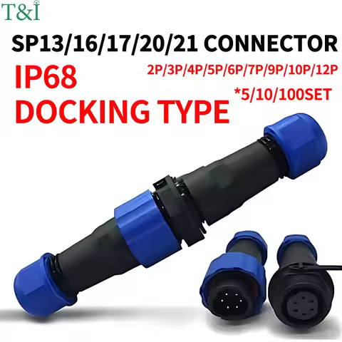 SP21 SP20 SP17 SP16 SP13 Docking 2P 3P 4P 5P 6P 7 12Pin IP68 Waterproof Aviation Connector,Panel Mou