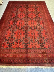 **Handmade Afghan Khan Mohammadi Carpet - 100% Wool Double Knot Quality 2x3m - Durable Rust Color Pe