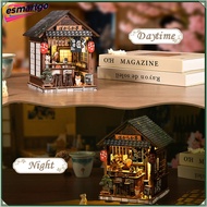 AM01-007 Yiran Izakaya Pub Miniature 3D Puzzle Wooden DIY Bookend Kit Handmade Scene Decor Creative 