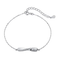 S925 Sterling Silver Strip Bracelet Mobius Infinity Bracelet Sterling Silver Couple Bracelets Men's 
