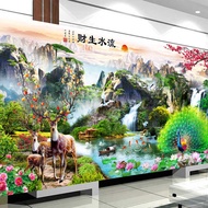 New Style Painting Full of Diamonds Flowing Water Make Money Landscape Landscape Painting Welcome Gu
