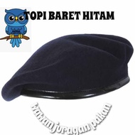 topi baret hitam / topi baret polisi / topi baret TNI dll