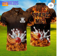 Spare Me Red Bowling Fire Polo Shirt For Men FPM1088