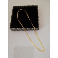 9ct Gold on Silver Curb Chain Necklace 50cm for Kids & Adults - Solid Machine Made