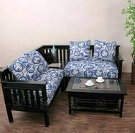 Sofa Sudut L Kayu minimalis + Meja Kerang