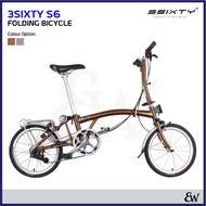 3Sixty S6 Folding Bicycle Portable Ultralight Aluminum Alloy Speed Sports Cycling Road Bike Vehicle Basikal Lipat