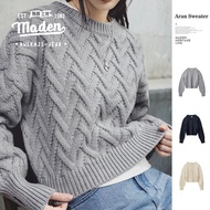 MADEN brand Tooling Style 2024 Autumn New Academy Aramco Vintage Twist knit Casual long sleeved insi