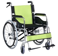 รถเข็นผู้ป่วยพับได้ รุ่น KJT106G (สีเขียว) พับได้-มีเบรคมือ(วีลแชร์,วิวแชร์,รถเข็นผู้สูงอายุ,wheelchair,รถเข็นพับได้)