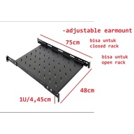 Fixed shelf flat shelf/ coaster/ shelf server 19 inch rackmount 1U 750mm