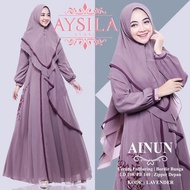 Terbaru gamis set syari AINUN SYARI bhn ful ceruty+khimar 2 layer