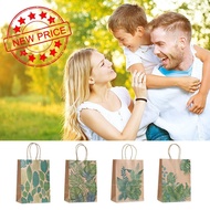 Paper Bag Colour Plain Gift Paper Bag Kraft Paper Bag Leaf Portable Palm Bag Party Paper Kraft W8A4