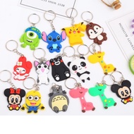 Free Gift Recommend  Ready Stock Keychain Key Ring Cute Cartoon Key Fob Portable PVC Key chain Borong