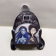 日本 Loungefly X DISNEY 怪誕屍新娘 Corpse Bride Tim Burton's Corpse Bride 黑色皮革 背囊