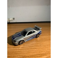 Hotwheels fast forious r34 Brian fnf loose