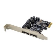 PCI-E X1轉雙口ESATA+兩口SATA硬盤擴展卡PCIE轉SATA+ESATA陣列卡