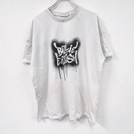 古著Billie Eilish 白色短袖印花 T 卹，L 碼