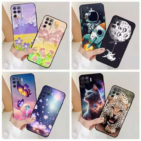 For Oppo Reno5 Lite Phone Case astronaut Silicone Camera Protection Back Cover For Oppo Reno5 Z Reno
