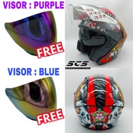KYT Helmet NFJ Tigra Casco Open Face Double Visor Blue Smoke RSX150 Y16ZR RSX R15 MT15 Y15ZR ADV150 RS150 Tiger Harimau