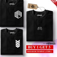 Limited Stock Buy 1 Pcs OR 3 Pcs // IQONIC White Text strip t-shirt - White Text strip box - White T