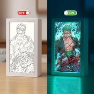 Portrait II Edition - Mini Light Painting 3D Lightbox Anime Character One Piece Zoro Luffy Gear 5 Sa