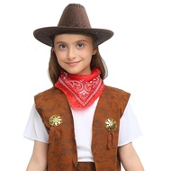 Halloween COS Masquerade Costume Children Cowboy Theme Dress Up Western Cowboy Costume Cowboy Vest S