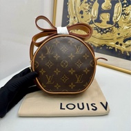 【配件：塵袋❤️】LV 老花小號圓餅包 單肩斜挎包