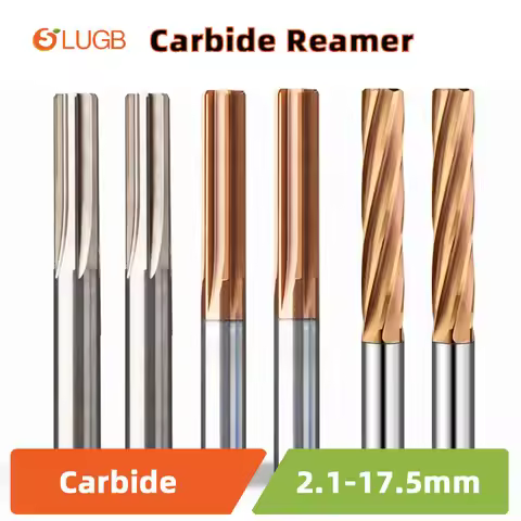 SLUGB 2.1mm~17.5mm Carbide Machine Reamer Straight Groove 4/6F Tolerance H7 Harened Steel Metal Cutt