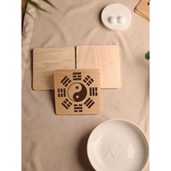 Tai Chi Gossip Gossip Gossip Square Solid Wood Ornaments Desktop Ornaments Tai Chi Gossip Woo