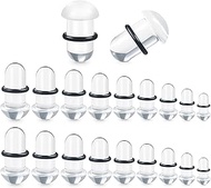 14G-00G Solid Acrylic Single Flare Gauges Stretching Kit Plugs for Ears Clear Black Tops Gauges with