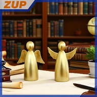 ZUP Christmas Angels Figurine Set Of 2, Gold Xmas Angels Decor, Christmas Decorations Small Angel St