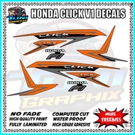 Honda Click 125i V1 Stock Decals (HIGH QUALITY PRINT,LAMINATED,WATERPROOF)