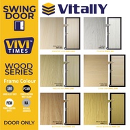 Aluminium Swing Door Toilet Bathroom Door Toilet Swing Door Pintu Tandas Jenis Vitally Aerolite Wood